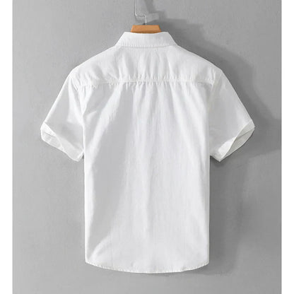 Men's Casual Shirt Plain Cotton Breathable Regular Fit