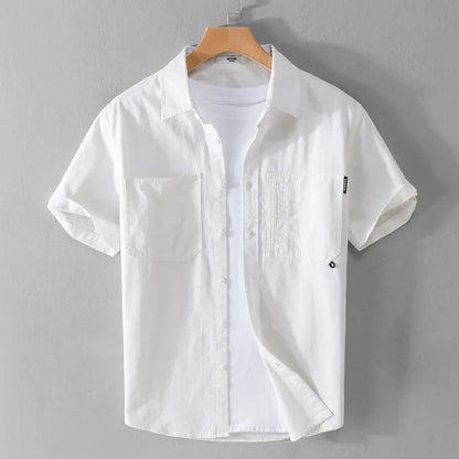 Men's Casual Shirt Plain Cotton Breathable Regular Fit