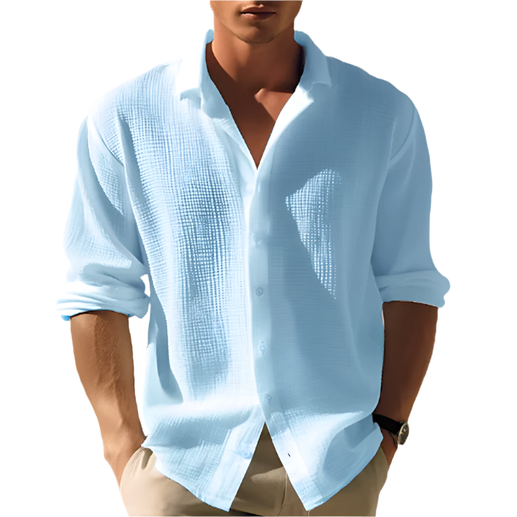 Men's Casual Shirt Solid Colour Long Sleeves