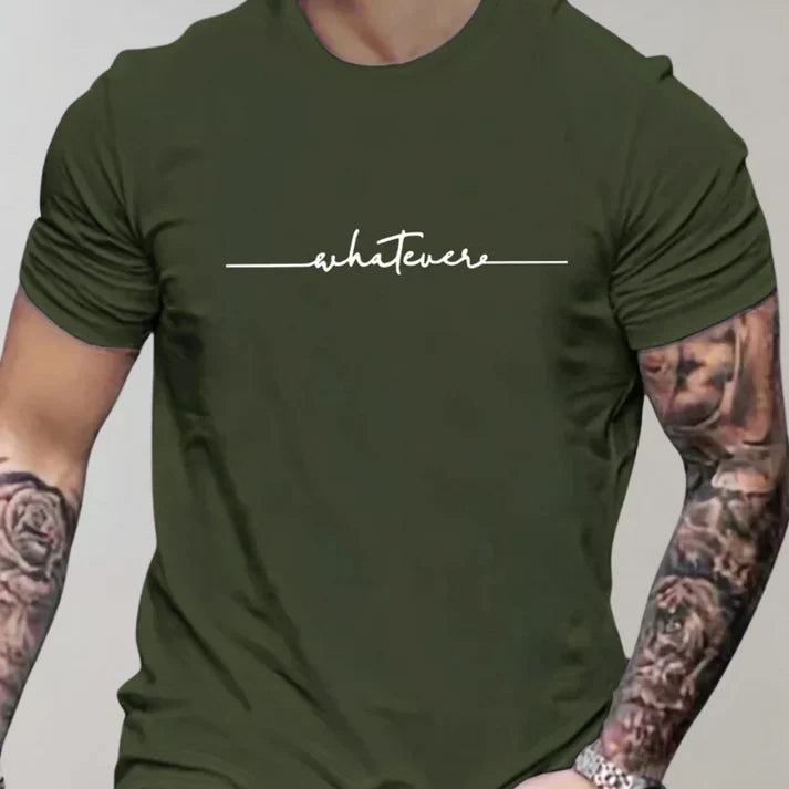 Men's Casual T-shirt Round Neckline Cotton