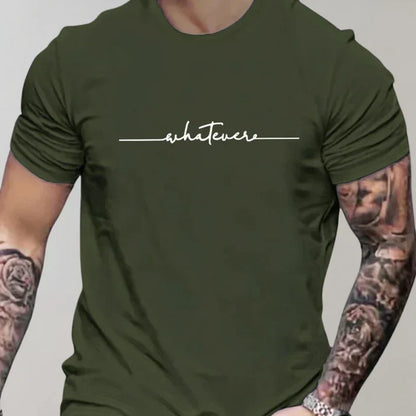 Men's Casual T-shirt Round Neckline Cotton