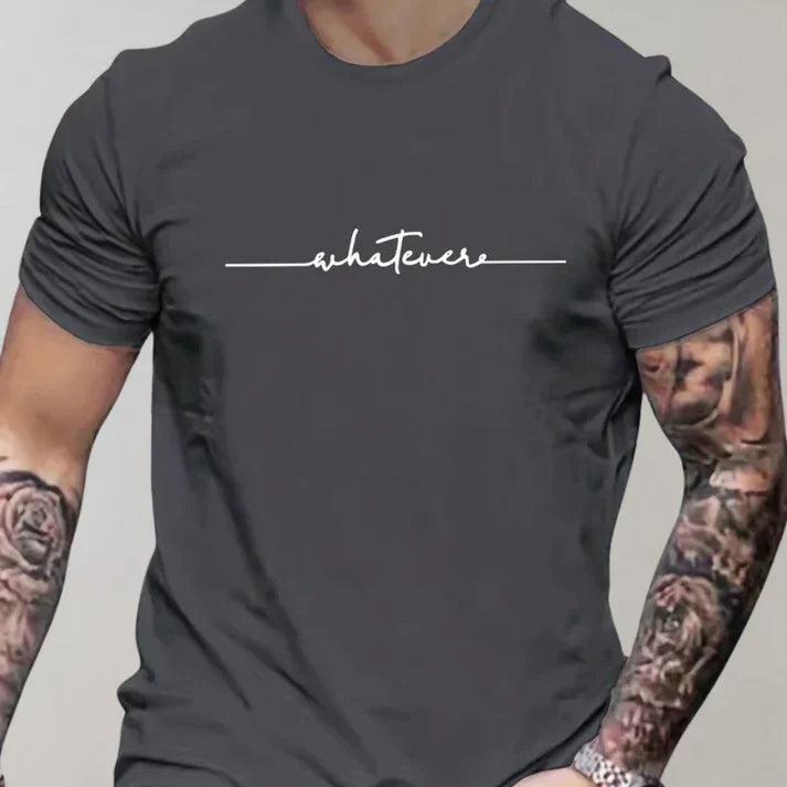 Men's Casual T-shirt Round Neckline Cotton