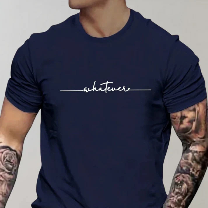 Men's Casual T-shirt Round Neckline Cotton