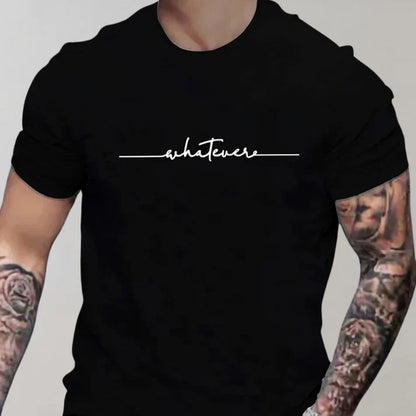 Men's Casual T-shirt Round Neckline Cotton