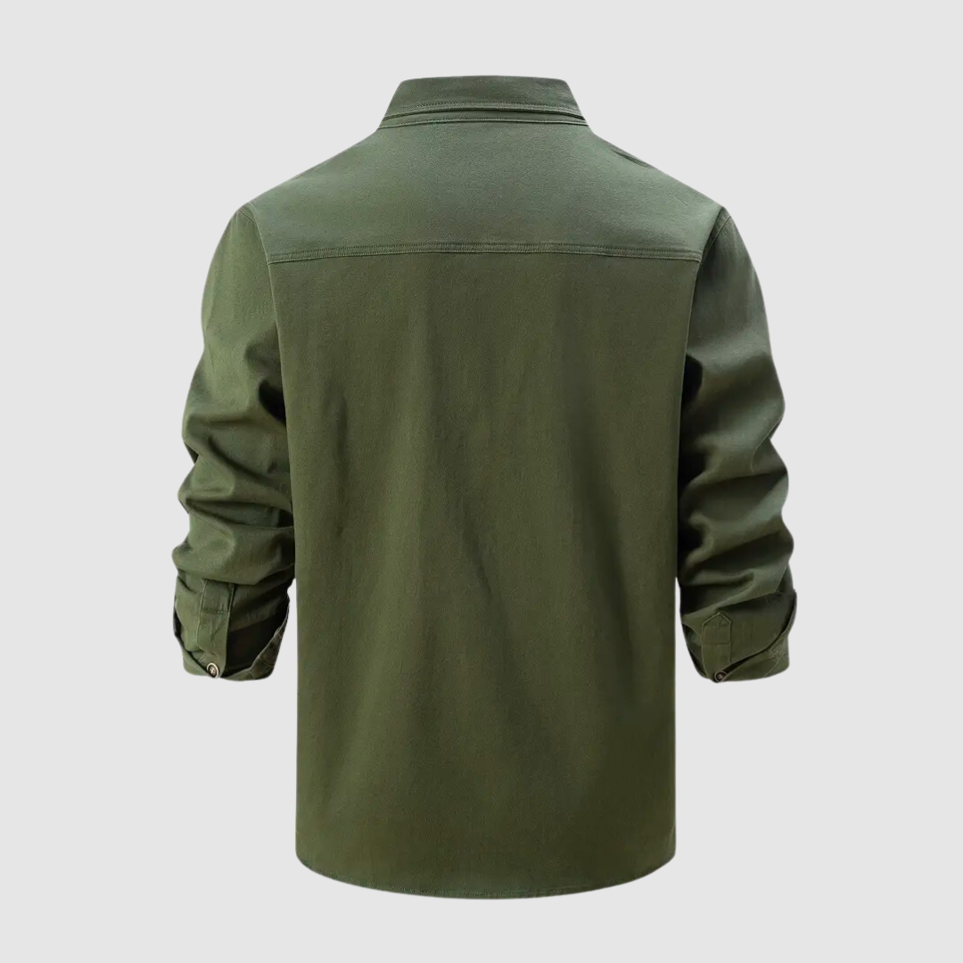Men's Casual Worker Style Shirt with Two Breast Pockets