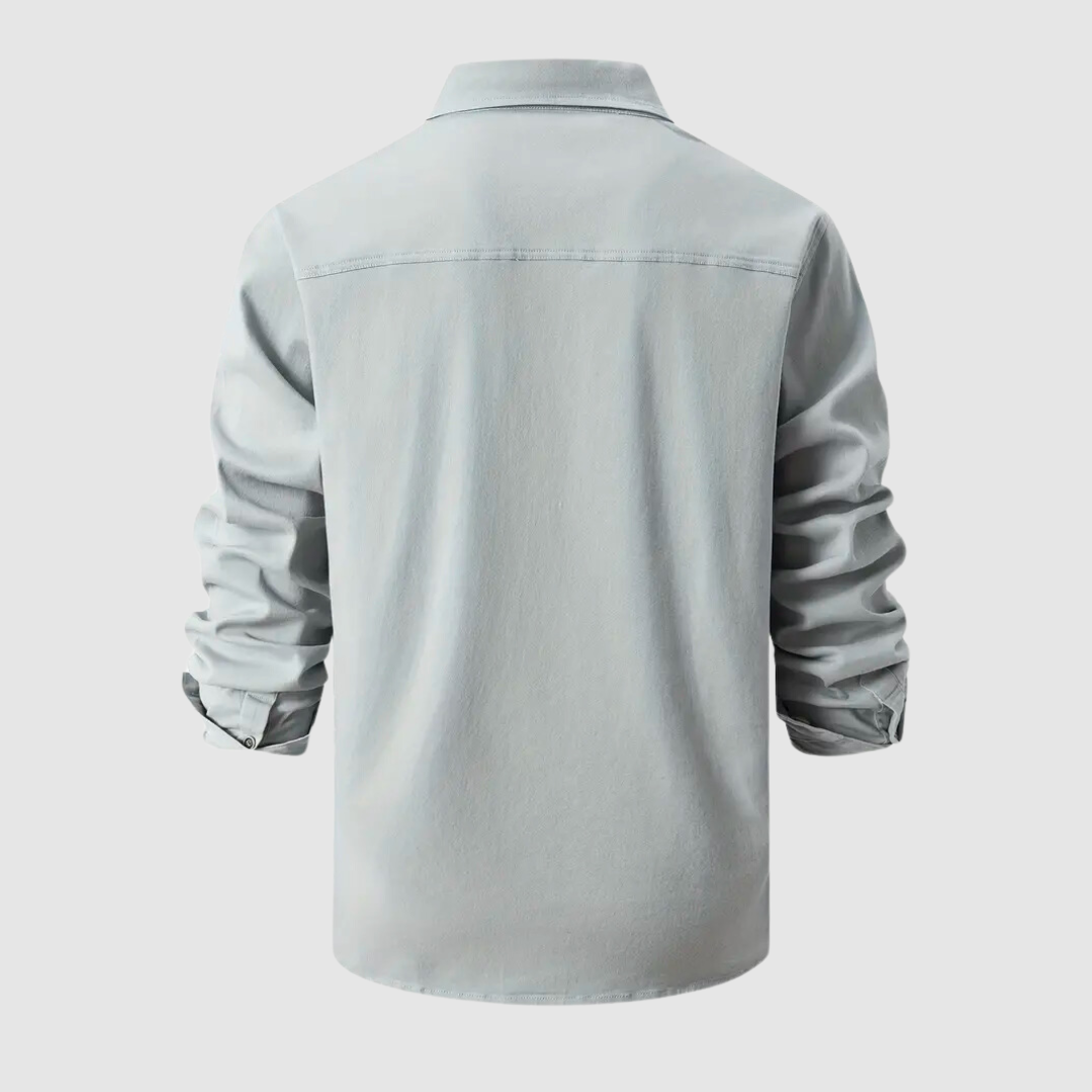 Men's Casual Worker Style Shirt with Two Breast Pockets
