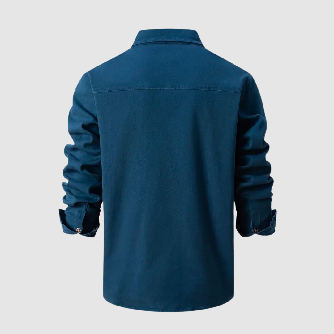 Men's Casual Worker Style Shirt with Two Breast Pockets