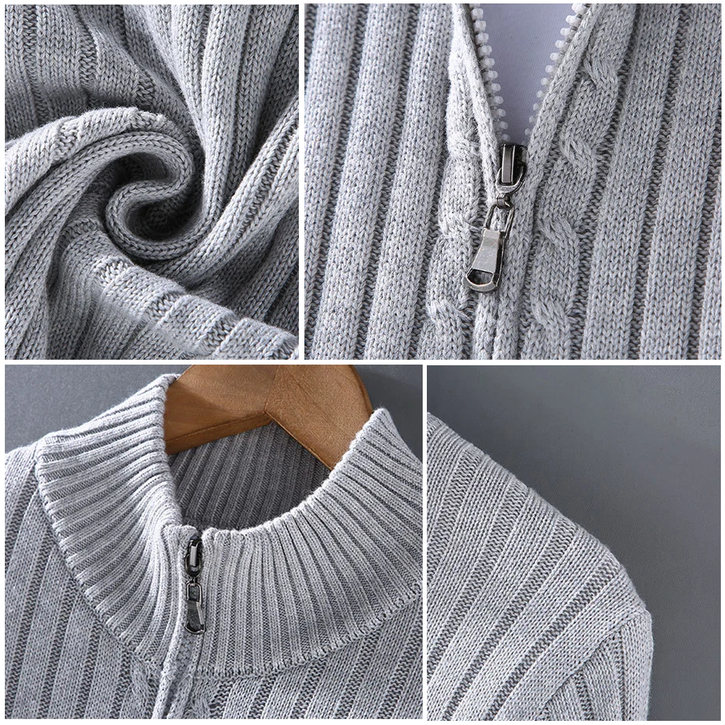 Men's Casual Zip Cardigan