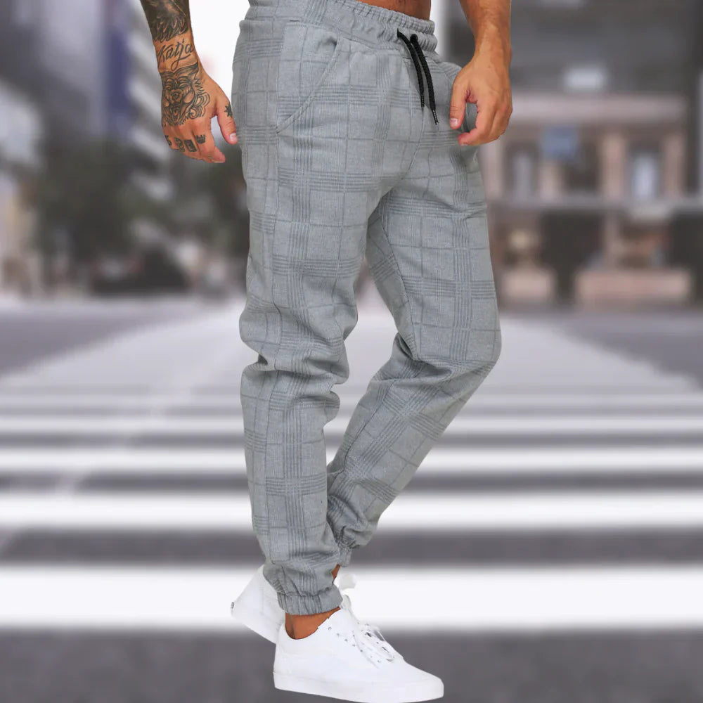 Men's Checked Trousers Comfortable Stylish High Quality Fabric