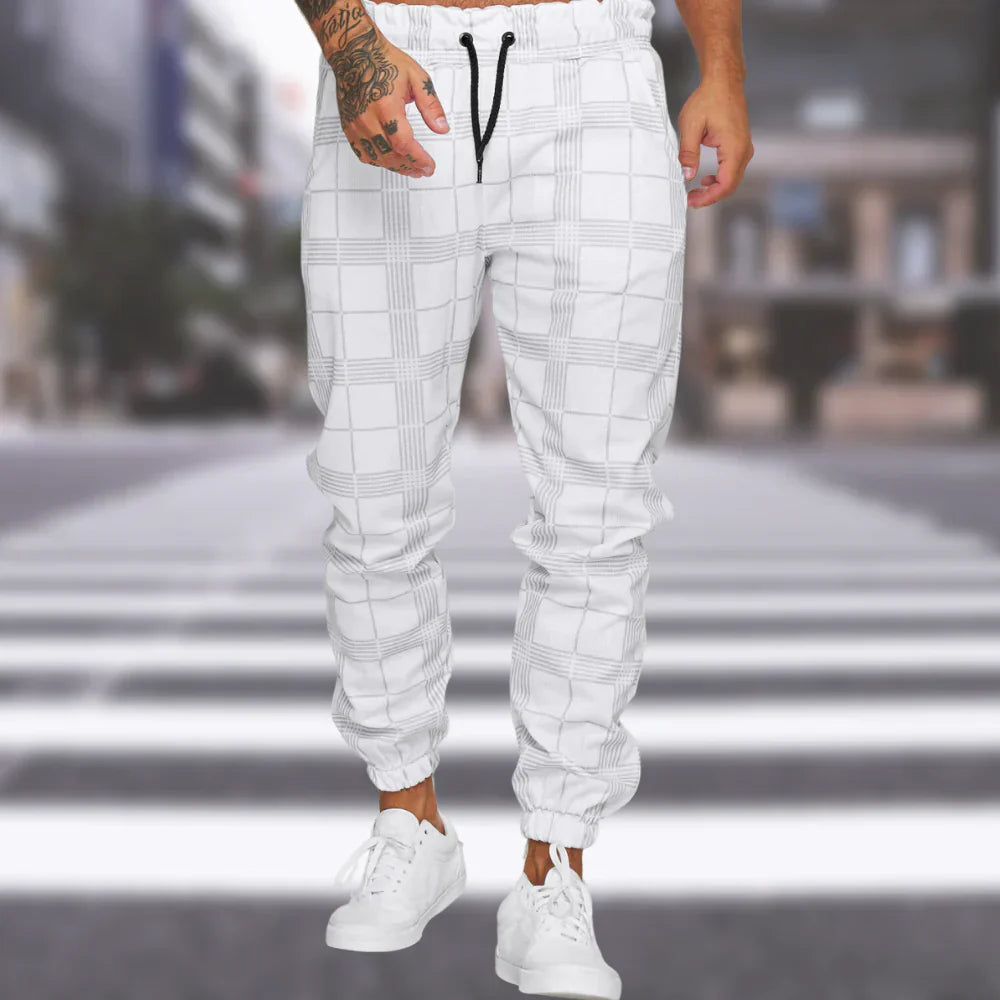 Men's Checked Trousers Comfortable Stylish High Quality Fabric