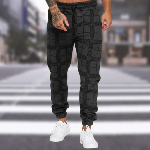 Men's Checked Trousers Comfortable Stylish High Quality Fabric