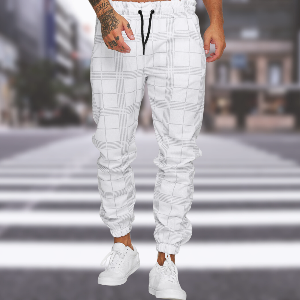 Men's Checked Trousers Stylish Cotton
