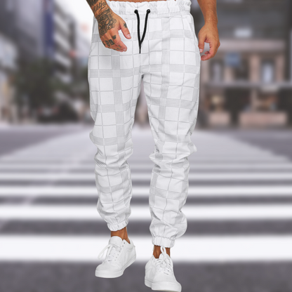 Men's Checked Trousers Stylish Cotton