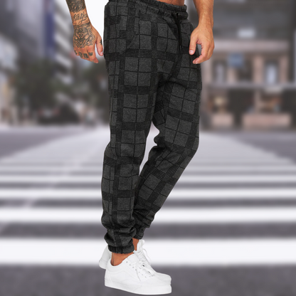 Men's Checked Trousers Stylish Cotton