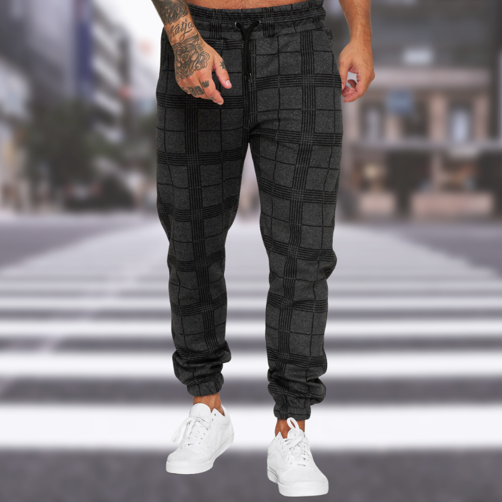 Men's Checked Trousers Stylish Cotton