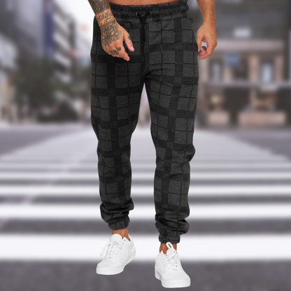 Men's Checked Trousers Stylish Cotton