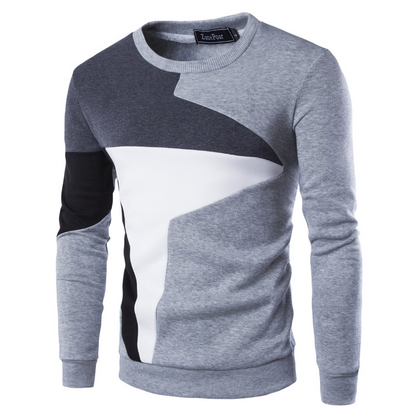 Men's Colour Block Sweater Circle Neckline High Quality Fabric
