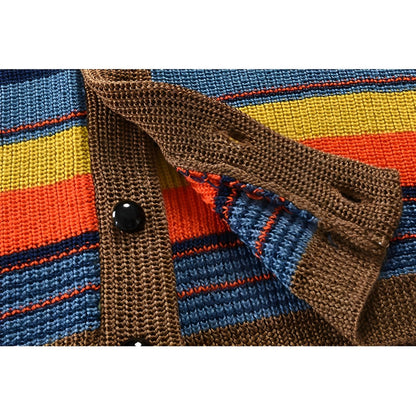 Men's Colourblocked Cardigan With Shawl Collar
