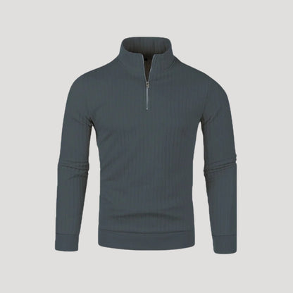 Men's Colt Sweater with Ribbed Texture and Quarter Zipper