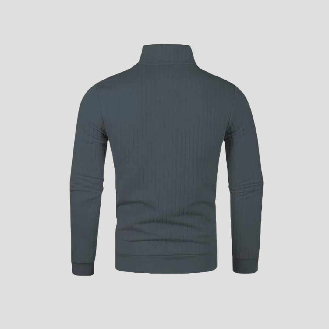 Men's Colt Sweater with Ribbed Texture and Quarter Zipper