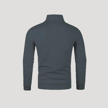 Men's Colt Sweater with Ribbed Texture and Quarter Zipper