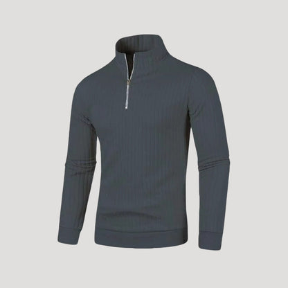 Men's Colt Sweater with Ribbed Texture and Quarter Zipper
