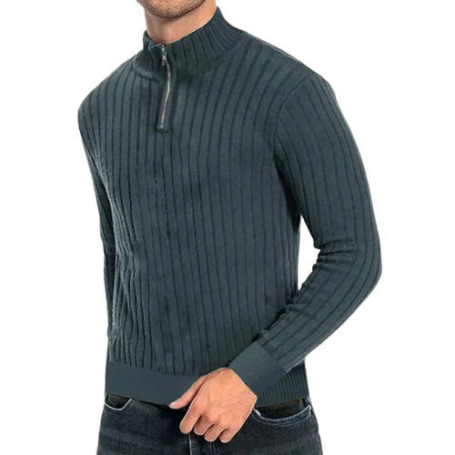 Men's Colt Sweater with Ribbed Texture and Quarter Zipper