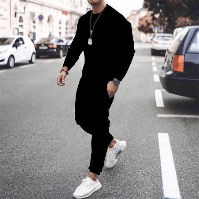 Men's Comfortable Cotton Round Neck Set