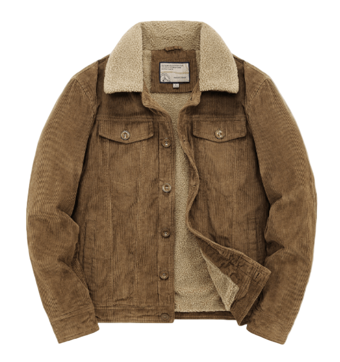 Men's Corduroy Jacket with Sherpa Lining