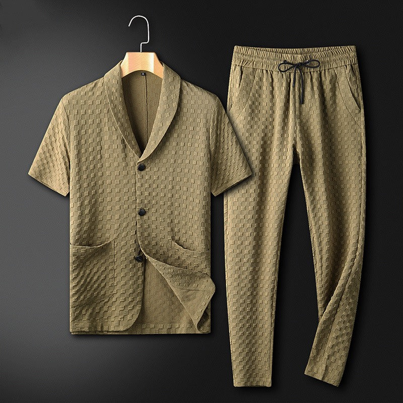 Men's Costume Two-piece Modern Geometric Polyester
