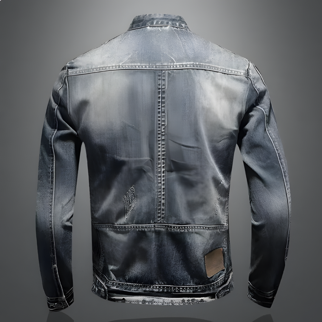 Men's Denim Jacket Retro Style Cotton Polyester Blend