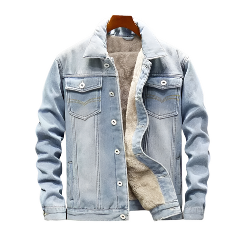 Men's Denim Jacket With Fleece Lining