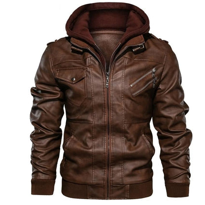 Men's Faux Leather Motor Jacket