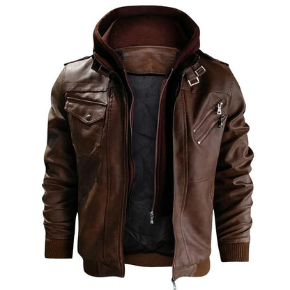 Men's Faux Leather Motor Jacket