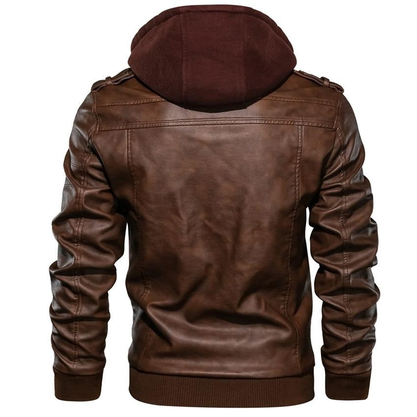 Men's Faux Leather Motor Jacket