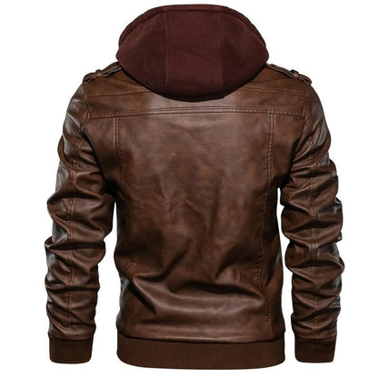 Men's Faux Leather Motor Jacket