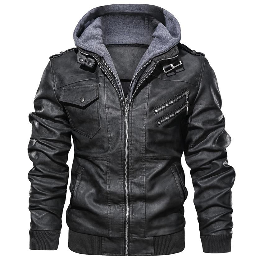 Men's Faux Leather Motor Jacket