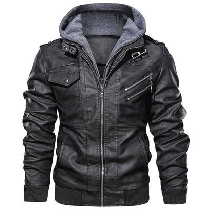 Men's Faux Leather Motor Jacket