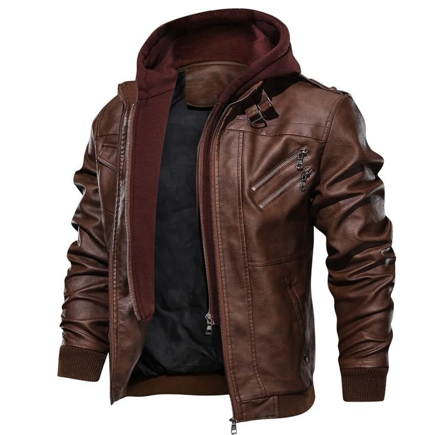 Men's Faux Leather Motor Jacket