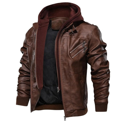 Men's Faux Leather Motor Jacket