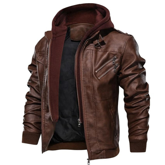 Men's Faux Leather Motor Jacket