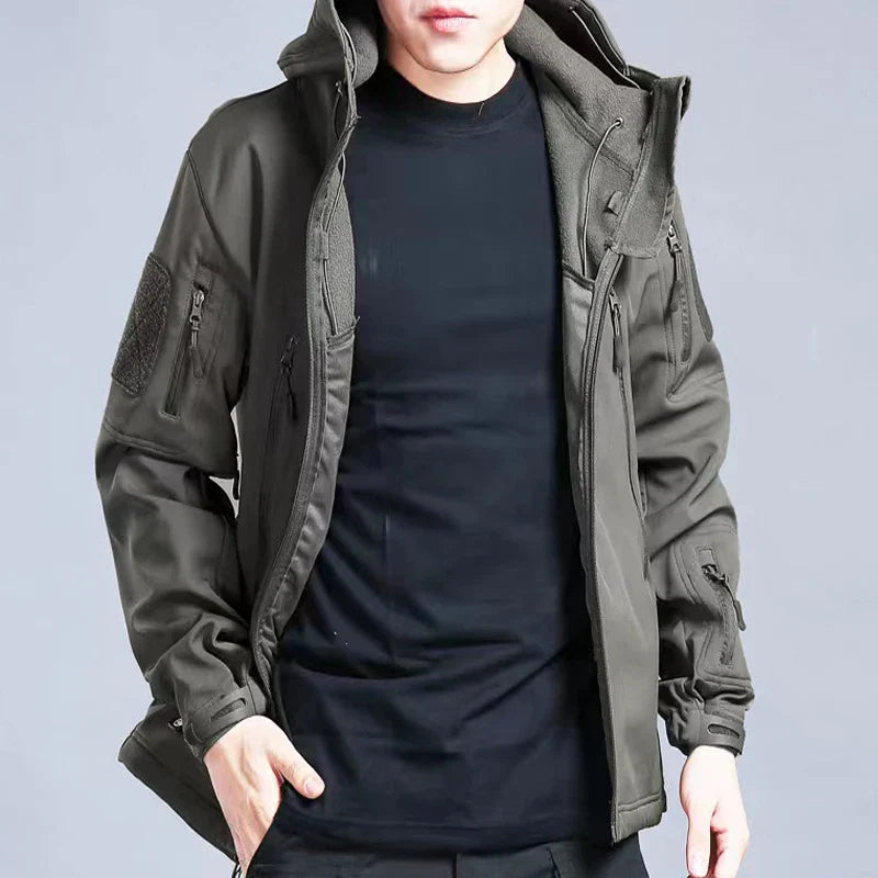 Men's Fleece Jacket Waterproof for Outdoor Activities with Fleece Lining