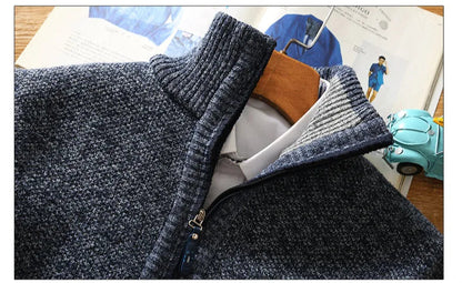 Men's Fleece Sweater With Half Zipper Casual Style