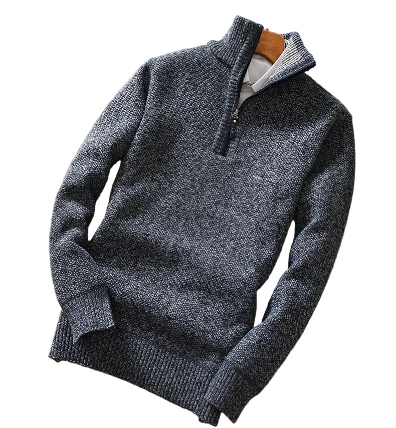 Men's Fleece Sweater With Half Zipper Casual Style