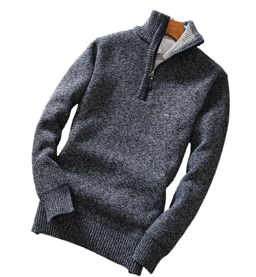 Men's Fleece Sweater With Half Zipper Casual Style