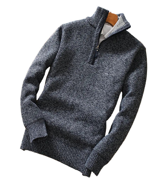 Men's Fleece Sweater With Half Zipper Casual Style