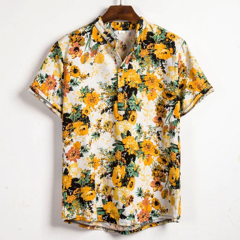 Men's Floral Print Shirt Casual Style