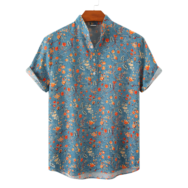 Men's Floral Print Shirt Casual Style