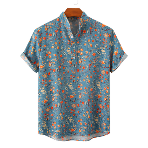Men's Floral Print Shirt Casual Style