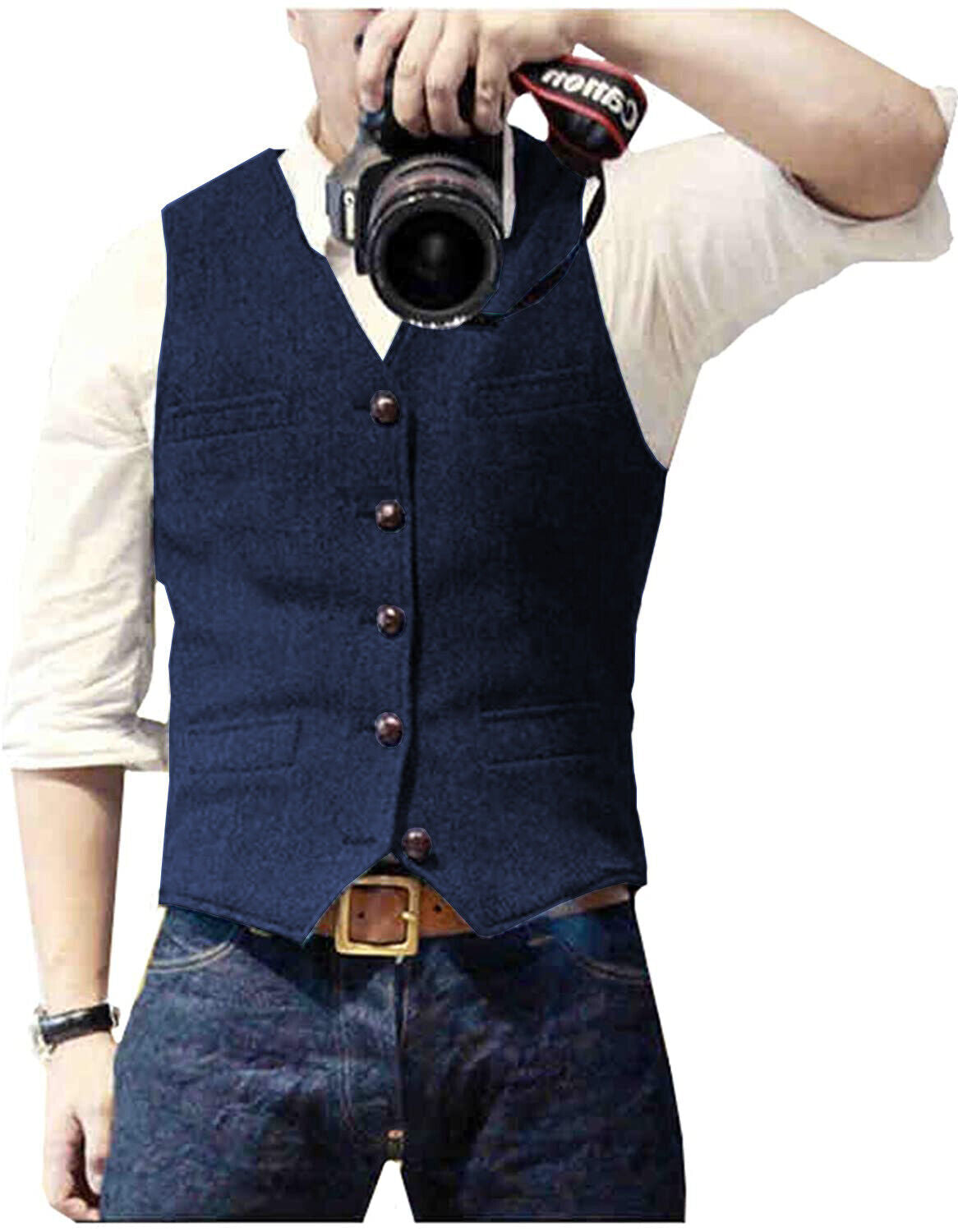 Men's Gilet Stylish With Deep V-Neck